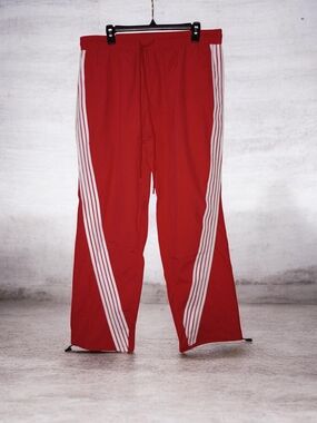 Women's Red Track Pants with White Side Stripes